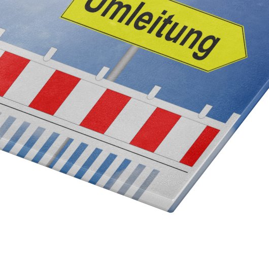 Baustelle, Umleitung und Baustellenabsperrung Schneidebrett (Ecke)