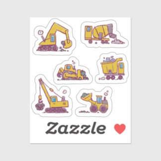 Baustelle und Fahrzeuge für Kinder Aufkleber