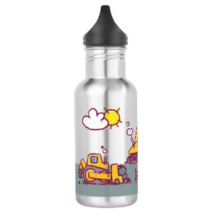 Baustelle und Fahrzeuge für Kinder Edelstahlflasche