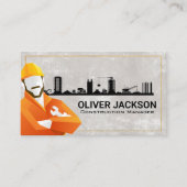 Baustelle | Worker Holding Wrench Visitenkarte (Vorderseite)