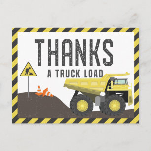 Baustellen-Dump-Truck Geburtstags-Dankeschön Postkarte