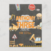 Baustellen-Geburtstagseinladung