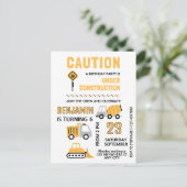 Baustellen-Geburtstagsfeier Postkarte (Stehend Vorderseite)