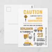 Baustellen-Geburtstagsfeier Postkarte (Vorne/Hinten)