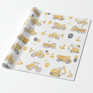 Baustellen-Geburtstagsgeschenkpapier Geschenkpapier
