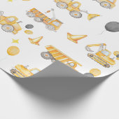 Baustellen-Geburtstagsgeschenkpapier Geschenkpapier (Ecke)