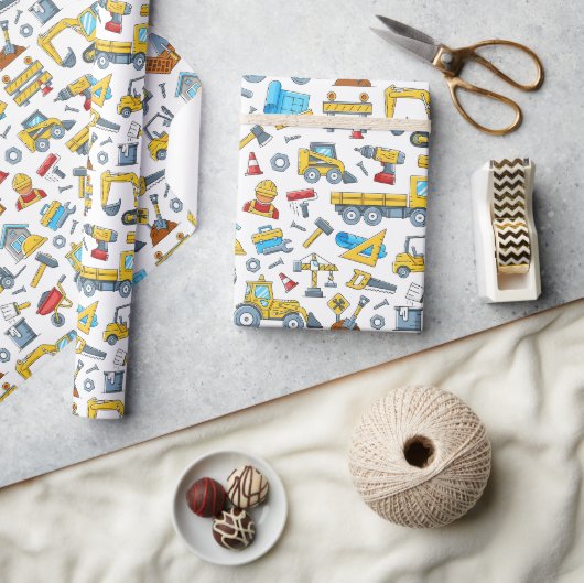 Baustellen-Geschenkpapier, Geburtstagsgeschenk für Geschenkpapier (Kunsthandwerk)