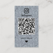 Baustellen Instagram Dusty Blue QR Code Visitenkarte (Rückseite)