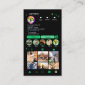 Baustellen Instagram Grün | QR-Code Visitenkarte (Vorderseite)