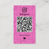 Baustellen Instagram Pink QR-Code Visitenkarte (Rückseite)
