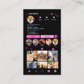 Baustellen Instagram Pink QR-Code Visitenkarte (Vorderseite)