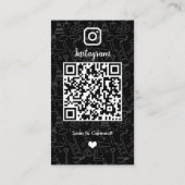 Baustellen Instagram Schwarz QR-Code Visitenkarte (Rückseite)
