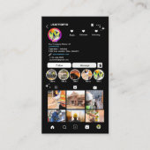 Baustellen Instagram Schwarz QR-Code Visitenkarte (Vorderseite)