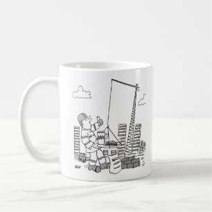 Baustellen Kranführer Kaffeetasse