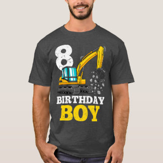Baustellen-LKW 8 Jahre alt 8. Geburtstag Junge T-Shirt