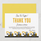 Baustellen-LKW-Geburtstag | Personalisierte Dekora Dankeskarte (Vorne/Hinten)