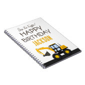 Baustellen-LKW-Geburtstag | Personalisierter Dekor Notizblock (Rechte Seite)