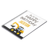 Baustellen-LKW-Geburtstag | Personalisierter Dekor Notizblock (Linke Seite)