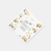 Baustellen-LKW "Losbuddeln" Party Serviette (Ecke)