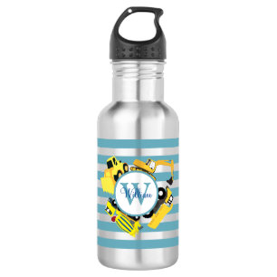 Baustellen-LKWs mit blauem Streifen individuell ge Edelstahlflasche
