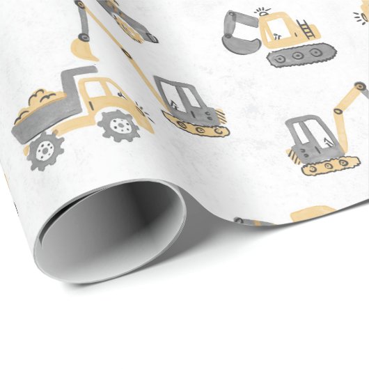 Baustellen-Muldenkipper Baby Junge Bagger Geschenkpapier (Rolleneckpunkt)