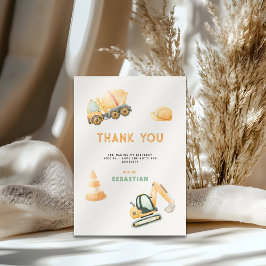 Baustellen-Muldenkipper Party Boy Erster Geburtsta Dankeskarte