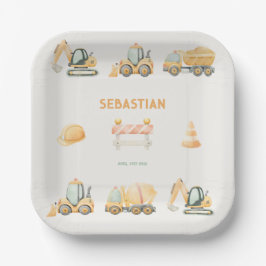 Baustellen-Muldenkipper Party Boy Erster Geburtsta Pappteller