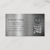 Baustellen-QR-Code Metallisch Silber Metall Visitenkarte (Rückseite)