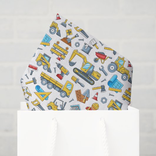 Baustellen-Tissue-Papier für Kinder Seidenpapier (Geschenktüte)