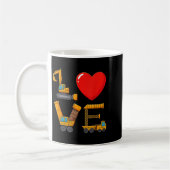 Baustellen-Valentinstag Liebe mit Lastwagen buchst Kaffeetasse (Links)
