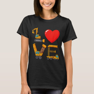 Baustellen-Valentinstag Liebe mit Lastwagen buchst T-Shirt