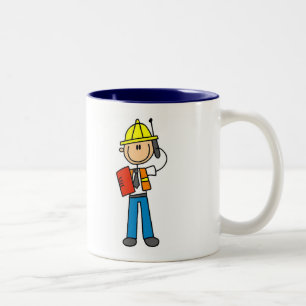 Baustellen-Vorarbeiter T-Shirts und Geschenke Zweifarbige Tasse