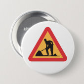 Baustellen-Vorwarnschild Bauzone Warnung Button (Vorne & Hinten)