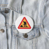 Baustellen-Vorwarnschild Bauzone Warnung Button (Beispiel)