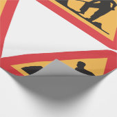 Baustellen-Vorwarnschild Bauzone Warnung Geschenkpapier (Ecke)