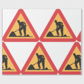 Baustellen-Vorwarnschild Bauzone Warnung Geschenkpapier (Flach)