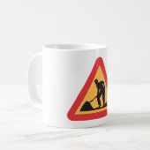 Baustellen-Vorwarnschild Bauzone Warnung Kaffeetasse (Vorderseite Links)