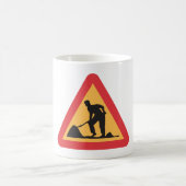 Baustellen-Vorwarnschild Bauzone Warnung Kaffeetasse (Mittel)