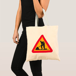 Baustellen-Vorwarnschild Bauzone Warnung Tragetasche