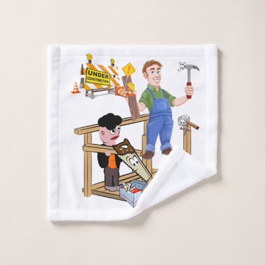 Baustellen-Zimmermann Badezimmer Handtuch Sets (Waschlappen)