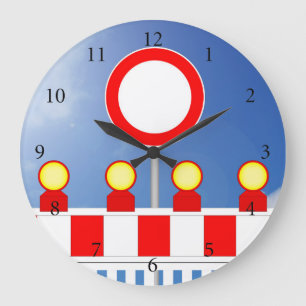 Baustellenabsperrung und Durchfahrt verboten Schil Große Wanduhr