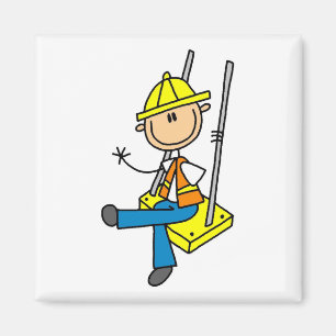 Baustellenarbeiter auf Hochhaus T-Shirts und Gesch Magnet