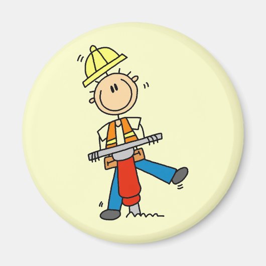 Baustellenarbeiter mit Presslufthammer-Geschenken Magnet (Vorne)