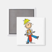 Baustellenarbeiter mit Presslufthammer-Geschenken Magnet (Vorderseite/Rückseite)