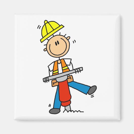 Baustellenarbeiter mit Presslufthammer-Geschenken Magnet (Vorne)