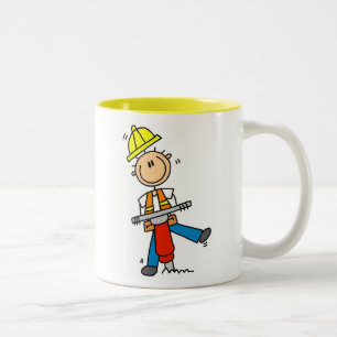 Baustellenarbeiter mit Presslufthammer-Geschenken Zweifarbige Tasse