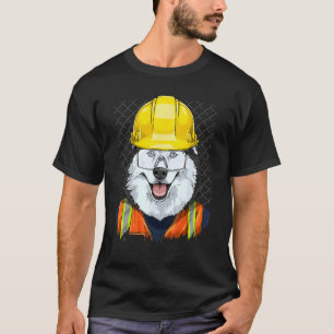 Baustellenarbeiter Sibirischer Husky Arbeiter Hund T-Shirt