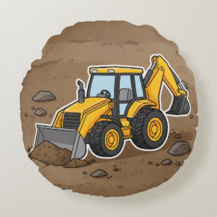Baustellenfahrzeug-Kissen Rundes Kissen