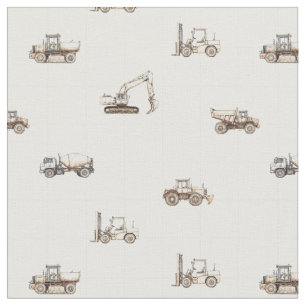 Baustellenfahrzeuge Schweres Gerät beige Stoff