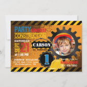 Baustellengeräte Geburtstagsparty Einladung (Vorderseite)